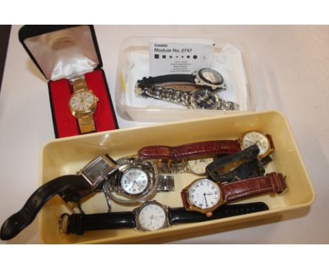 A Casio digital wrist watch; and various other wrist watches 