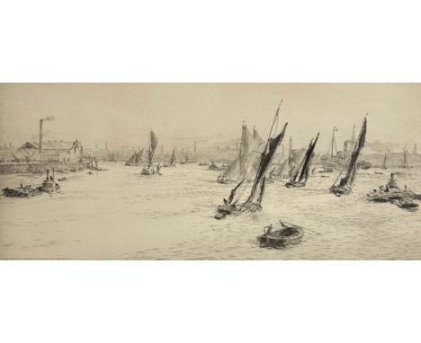 William Lionel Wyllie (British, 1851-1931),Greenwich Reach,Etching,Signed to lower left, Published by R Dunthorne &amp; Son, 