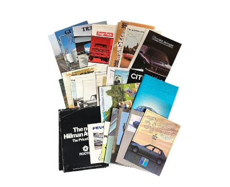 Chrysler, Peugeot &amp; Citroen brochures/leaflets, 1970s-1990s, with Chrysler &amp; Hillman Imp including Van, Avenger &amp;