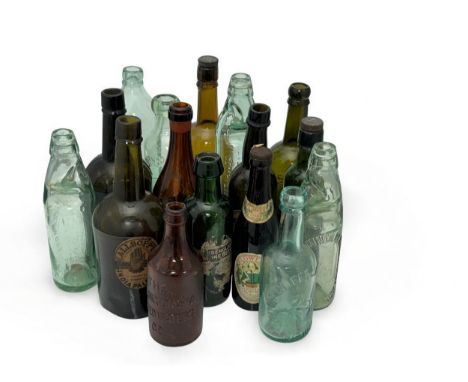 Selection of Old Empty Beer /Mineral Bottles to include: Aqua Pictorial The Old Bushmills Distillery Co Limited, Image of fac