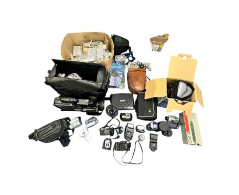 Large Collection of Video Cameras, Film Cameras. Many different makes and models, including a Sony DCR - DVD100E, with extra 