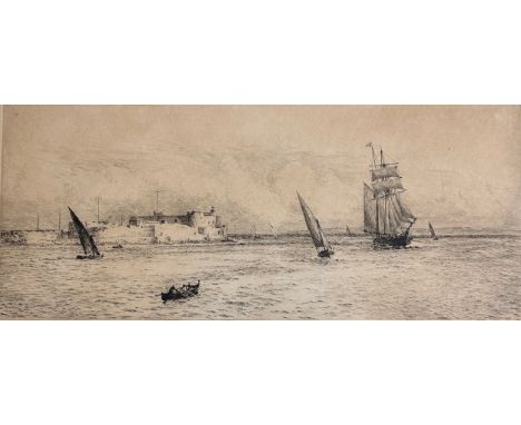 William Lionel Wyllie (British, 1851-1931),Sailing in the Mediterranean,Etching,Signed to lower left, No. XXV,Kingfisher Inve