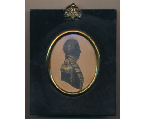English School (18th / 19th Century), Portrait Silhouette of Captain Rd Boger. Unsigned. Brother of admiral Edmund Boger, fat