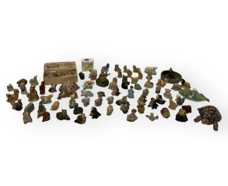 Wade Whimsies - Various animal figurines including Cats, Monkeys, Elephants (one with box), Foxes, Squirrels, Boxed Turtle, D