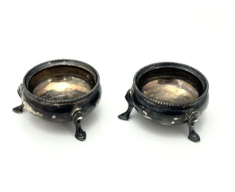 Two heavy Victorian silver salts by Henry Wilkinson &amp; Co Sheffield. 1873
