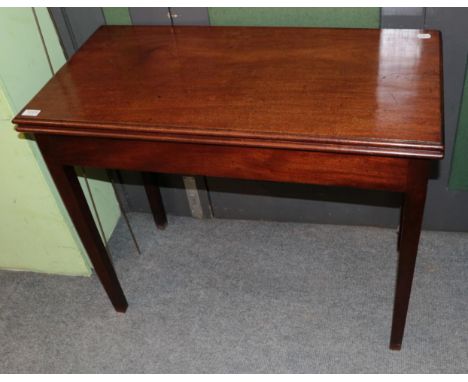 George III mahogany fold-over card table 