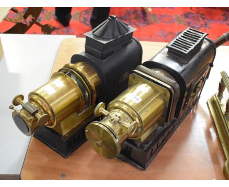 Two vintage magic lanterns