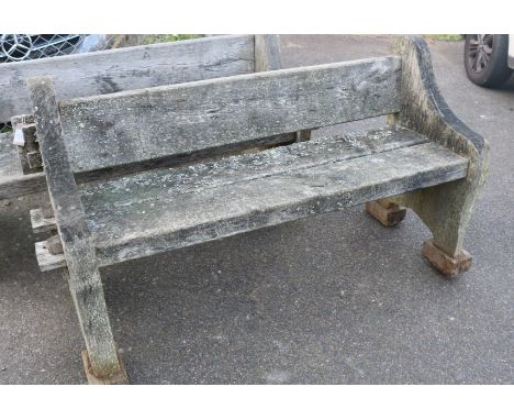 An oak garden bench