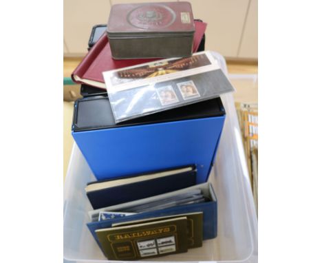 A collection of stamps including 6 albums and first day covers