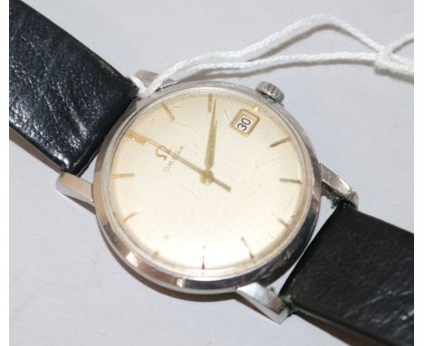 A gentleman's early 1960's stainless steel Omega manual wind wrist watch.