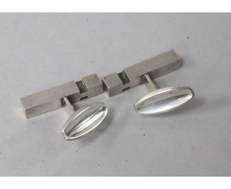 A pair of Danish sterling silver cufflinks by Nils Erik From.