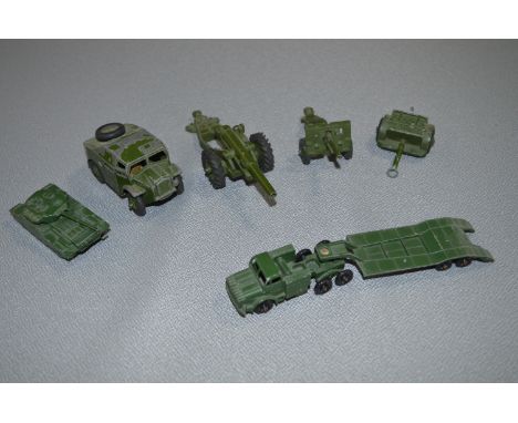 Six Dinky and Lesney Military Vehicles 