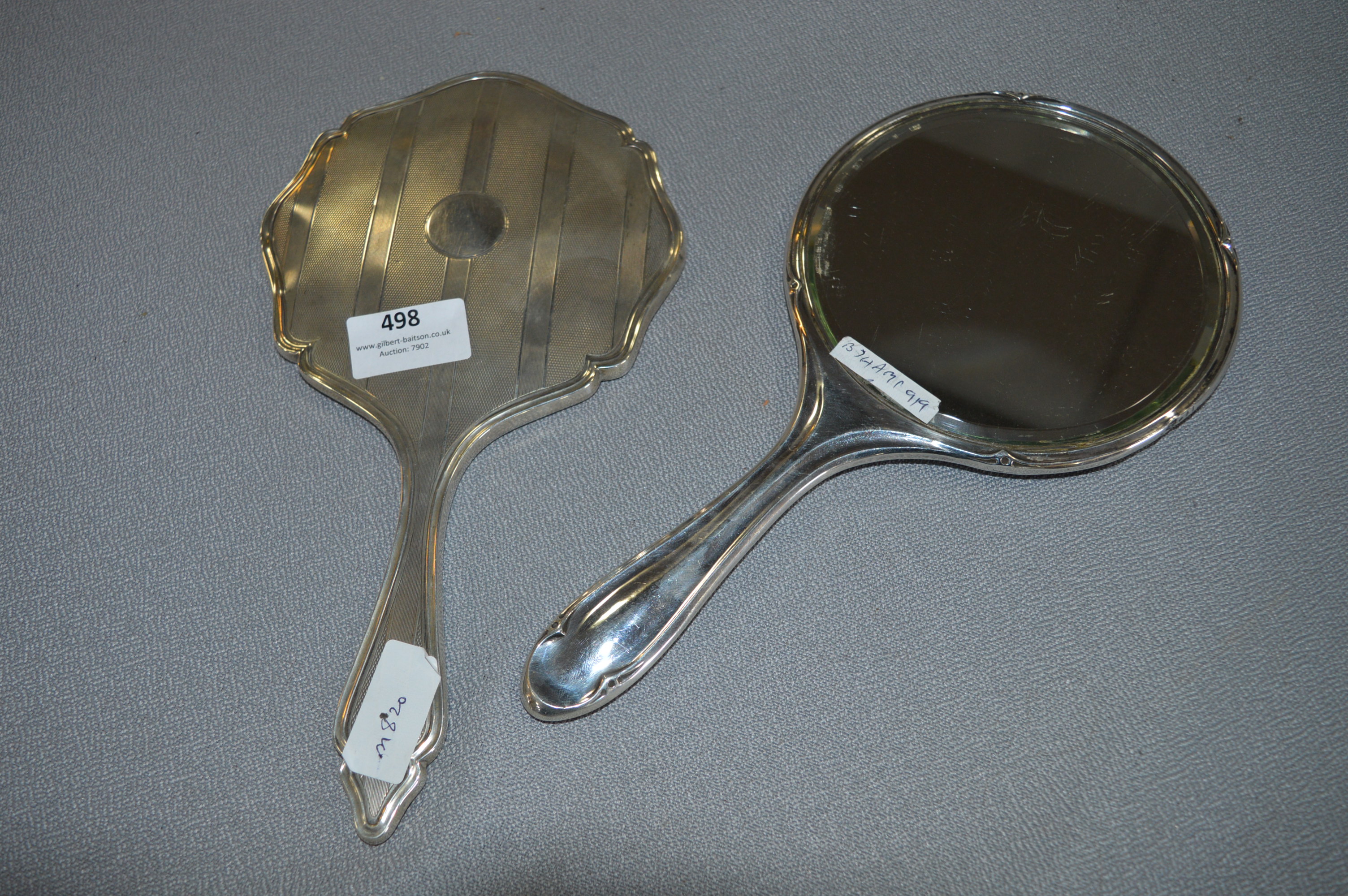 Two Silver Backed Mirrors Birmingham 1919 and 1929
