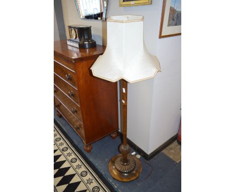 Walnut Standard Lamp and Shade 