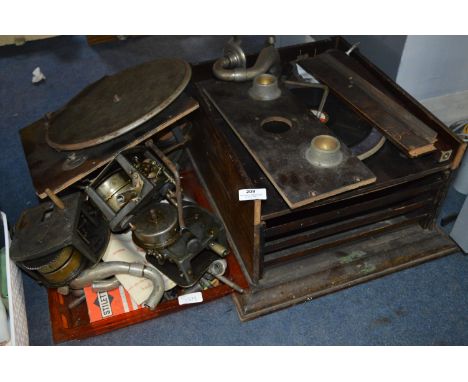 Wind Up Gramophone Record Player with Spares, Motors and Turntables, Handles, etc. 