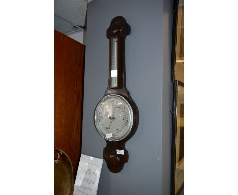 Oak Cased Banjo Barometer 