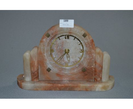 Orange Marble Mantel Clock 
