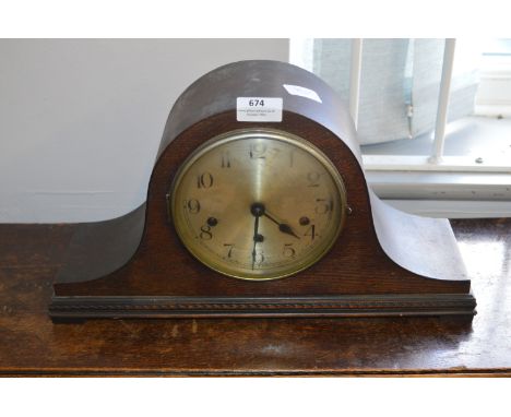 Oak Cased Mantel Clock with Westminster Chimes 