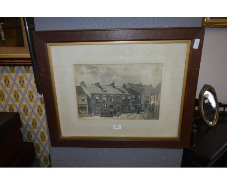 Oak Framed Print - Victorian Village Scene 