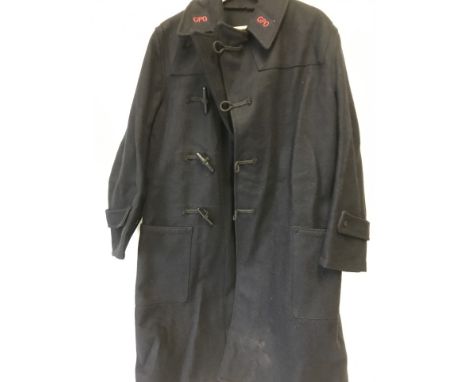 A Woollen Post Office duffle coat. With red embroidered GPO logo to lapels. Size 5.