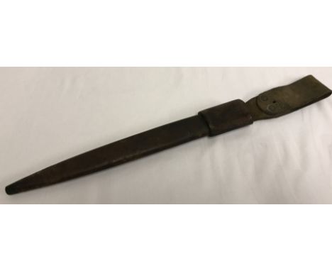 A British leather bayonet scabbard. Impressed with War Dept. arrow. 03, crown & B over B6. 