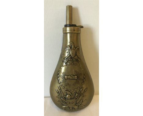 US pattern 9" 1860's type powder flask.  