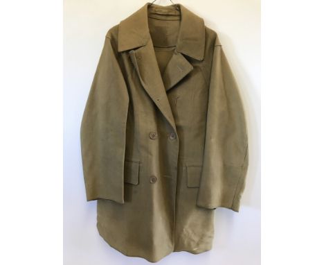 British rubber proofed canvas jacket for over uniform. Very rare field coat.  ize 5'6" - 5'8" X 36 - 38" chest.