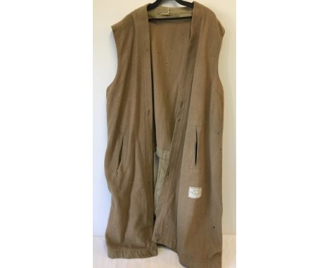 WWII British Officer Trench coat liner No 2, camel fleece. By A.E. Dean & Co Ltd, 1944. Some moth damage. Size 9, height 5'11