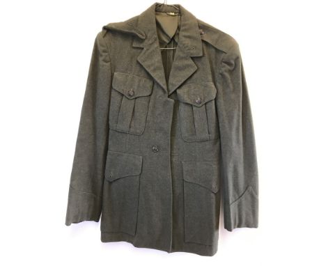 Dark green long type US Marines jacket. Missing one epaulette button and front buttons. 