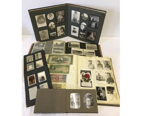 5 albums containing photographs and ephemera of army personnel, families and military vehicles. Dating from WWII. 