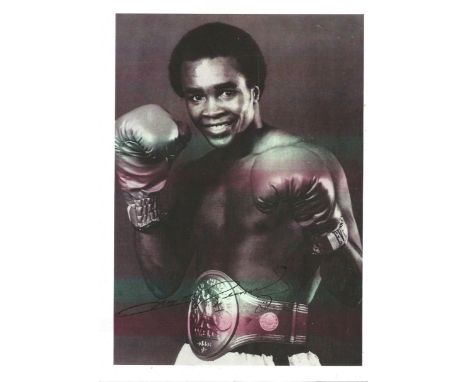 Sugar Ray Leonard signed 8x6 black and white photo. Ray Charles Leonard (born May 17, 1956), best known as "Sugar" Ray Leonar