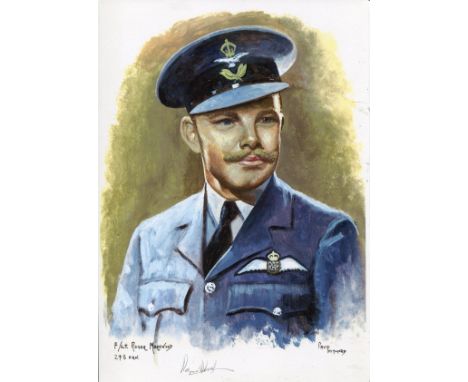 Battle of Britain. 8x12 inch print signed by 248 Squadron Battle of Britain pilot Flt Lt Roger Morewood. Good Condition. All 