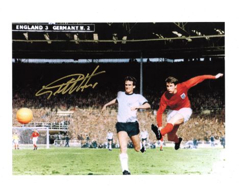 GEOFF HURST signed England 1966 World Cup 12x16 Art Print . Good Condition. All autographs are genuine hand signed and come w
