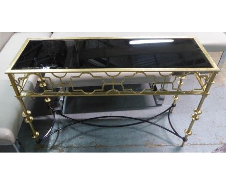 CONSOLE TABLE, 1960's French style, gilt metal, beveled smoked glass top, 120cm x 40cm x 80cm. 