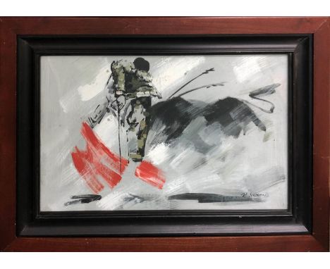 R. JORDAN 'Toreador', oil on board, 33cm x 53cm, signed, framed. 