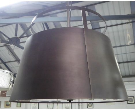 TAYLOR HOWES BESPOKE CEILING LAMP, with a metal shade, 61cm W x 45cm H. 