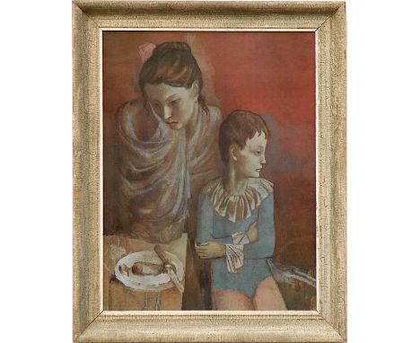 PABLO PICASSO 'Mother and Child', quadrichrome, 60cm x 45cm, framed and glazed. 
