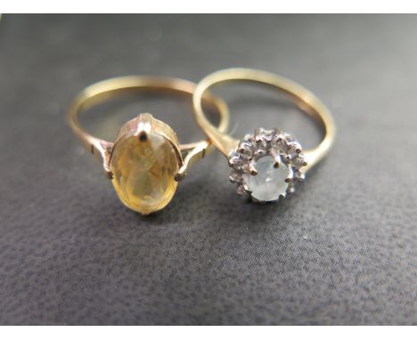 Two 9ct gold dress rings, size M - Weight approx. 1.5gms and size Q - Weight approx. 1.5 gms 
Condition report: Minor usage w