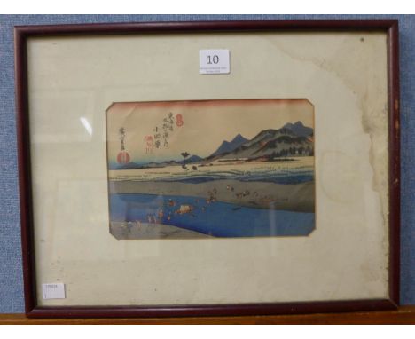 Utagawa Hiroshige (Japanese 1797-1858), Tokaido Odawara, woodblock print, framed