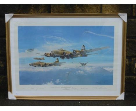 Robert Taylor signed limited edition print 129/1250 "Return from Schweinfurt". B-17 Fortresses of the American 8th Air Force'