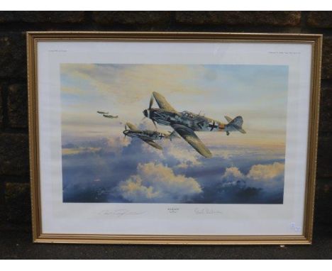 Robert Taylor - a rare signed limited edition print 155/1250 "Aces of Aces" . ME109 Gs led by Ace Erich Hartman, highest scor