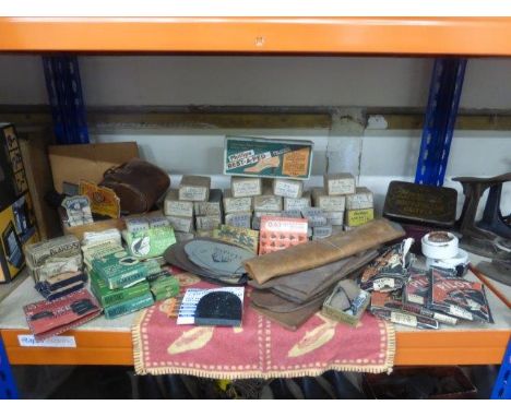 Yesterday's World Museum Cobblers -  three shelves of assorted early cobbler's tools, accessories, advertising etc..