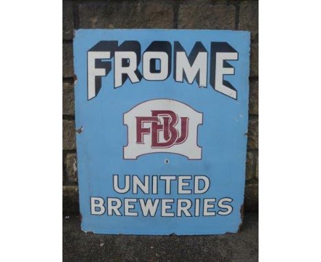 A Frome United Breweries rectangular enamel sign, 28 x 34".