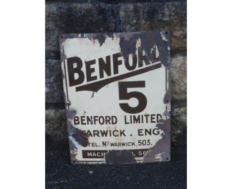 A Benford Limited  rectangular enamel sign, 12 x 16".