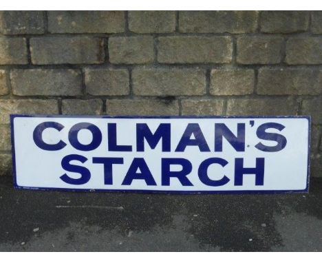 A Colman's Starch rectangular enamel sign in good condition, 62 x 16".