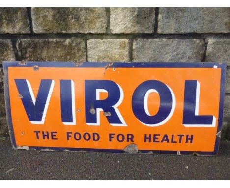 A Virol 'The Food for Health' rectangular enamel sign, 48  x 21".
