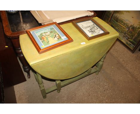 A painted gate leg dining table 
