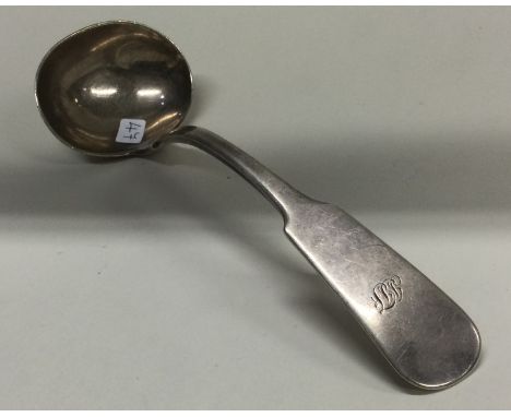 INVERNESS: A rare and heavy 19th Century Scottish Provincial silver ladle. Marked to back. By Robert Naughten. Approx. 58 gra