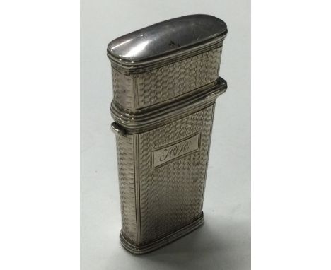 A 19th Century silver hinged etui with engine turned decoration. Birmingham. By Taylor & Perry. Approx. 25 grams. Est. £60 - 