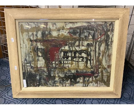 AFTER JACKSON POLLOCK OIL ON BOARD 56 X 41CMS WITH FRAME &amp; GLASS